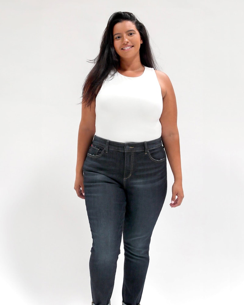 Front of a model wearing a size 24 High Rise Ankle Skinny - Murphy in MURPHY by Slink Jeans. | dia_product_style_image_id:304349